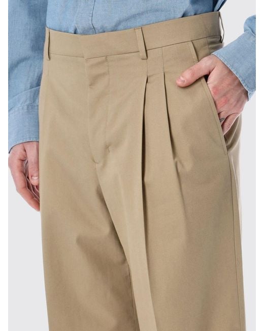 AMI Natural Wide-Leg Trousers for men