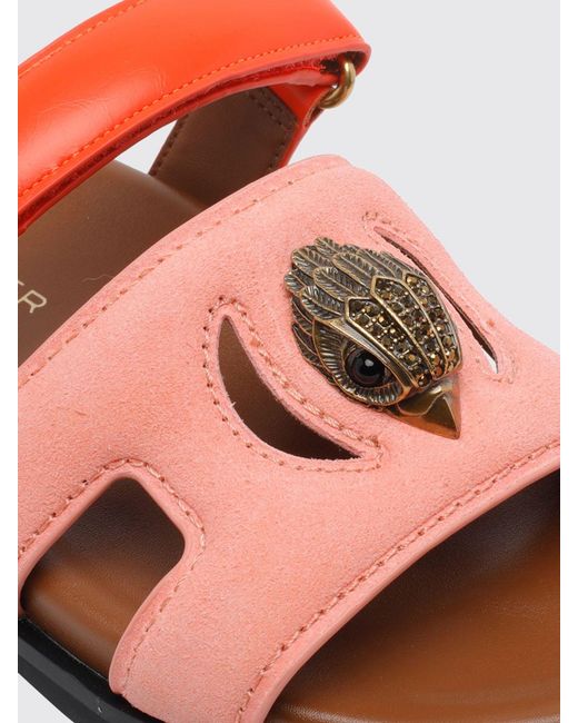 Kurt Geiger Pink Eagle Suede Sandals