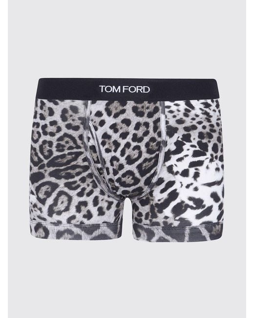 Tom Ford Blue Animalier Print Stretch-Cotton Boxer Shorts With Jacquard Logo Waistband for men