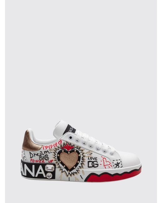 Dolce & Gabbana White Dolce &Amp Gabbana Portofino Low-Top Sneakers