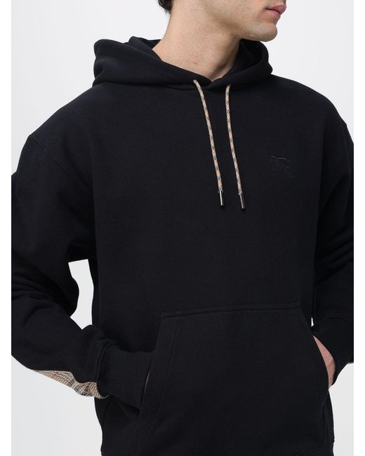 Burberry Blue Cotton Hoodie for men