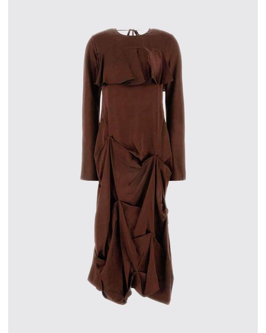 Ganni Red Viscose Midi Dress