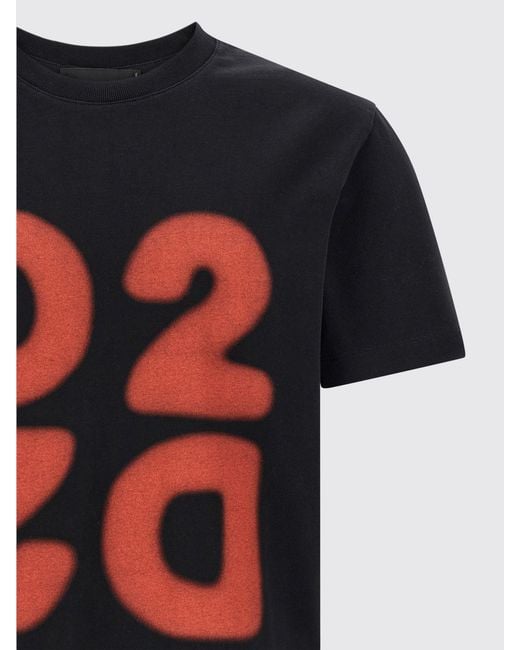 DSquared² Blue Slim Fit Short-Sleeved Cotton T-Shirt With Printed Logo for men