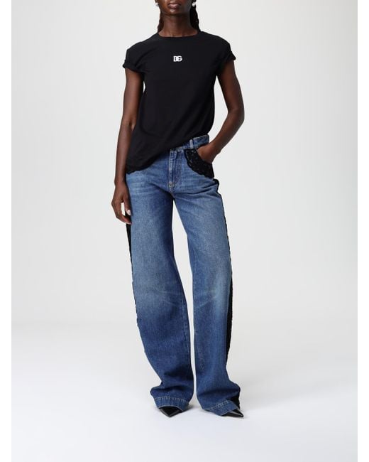 Dolce & Gabbana Black Dolce &Amp Gabbana Cotton T-Shirt With Monogram