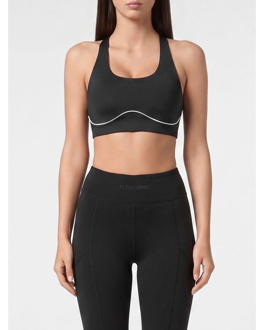 Philipp Plein Black Lycra Crop Top