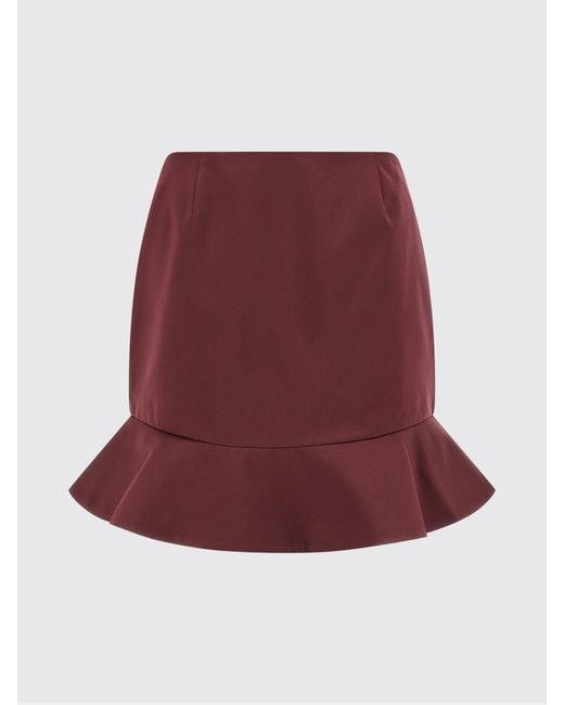 ROTATE BIRGER CHRISTENSEN Red Ruffle Skirt