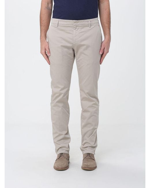 Dondup Gray Twill Chino Trousers for men