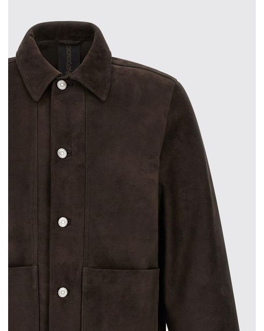 Giorgio Brato Black Suede Shirt Jacket for men