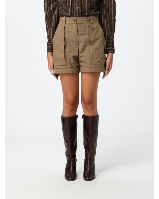 Isabel Marant Natural Boniza High-Waisted Cotton Shorts