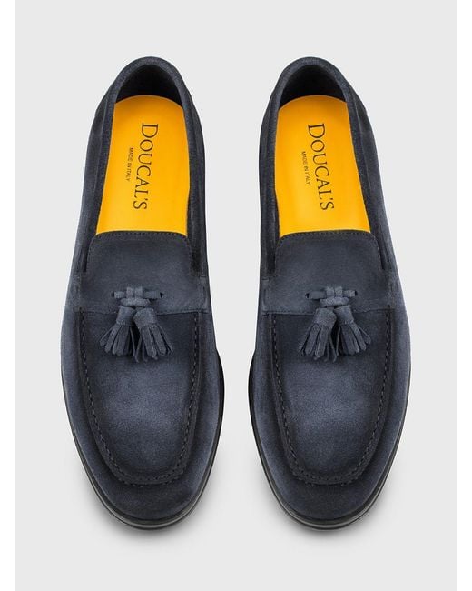 Doucal's White Suede Loafers With Tassels for men