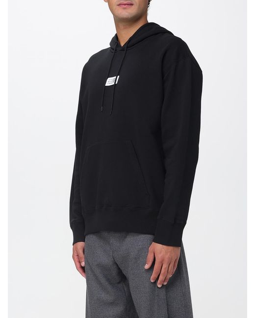 MM6 by Maison Margiela Black Cotton Hoodie With Logo for men