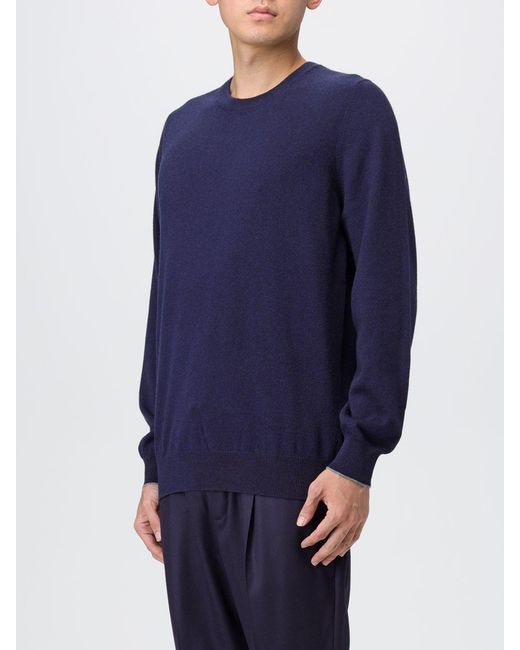 Brunello Cucinelli Blue Cashmere Sweater for men