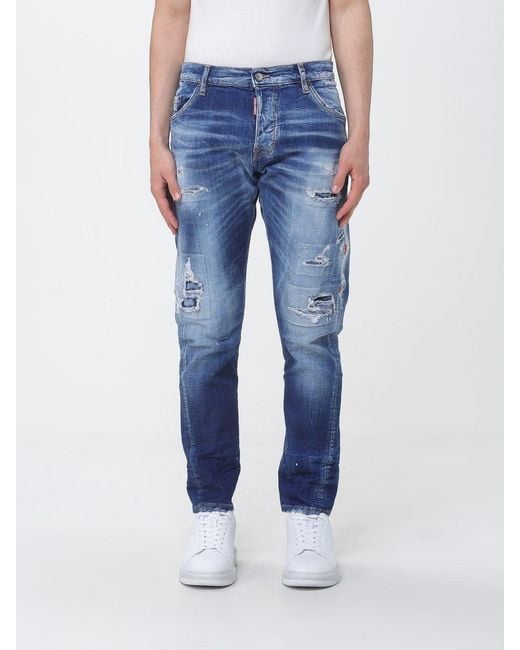 DSquared² Blue Distressed Slim Fit Jeans for men