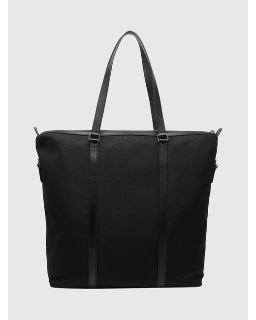 Bally Black Shoulder Tote Bag With Striped Band for men