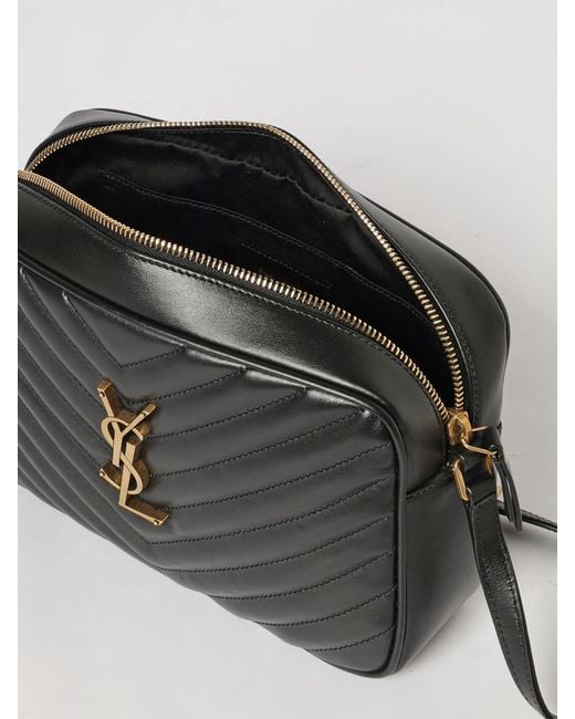 Saint Laurent Black Lou Chevron Quilted Nappa Bag