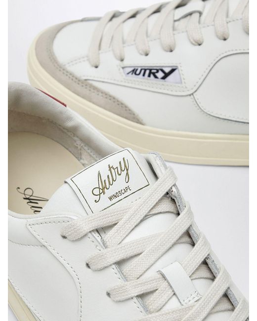 Autry White Leather Windscape Sneakers for men