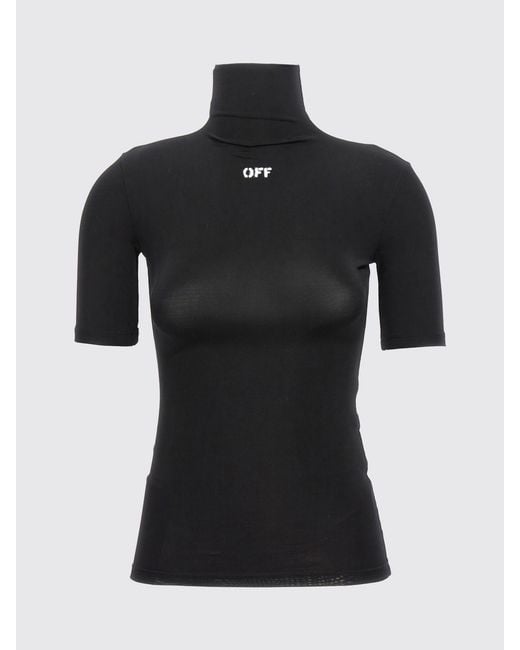 Off-White c/o Virgil Abloh Black Slim Fit Stretch-Tech Fabric Short-Sleeve Turtleneck Top