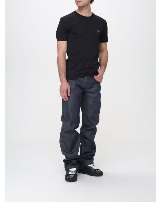 Dolce & Gabbana Black Dolce &Amp Gabbana Cotton T-Shirt With Logo for men