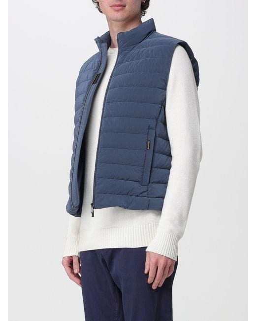 Moorer Blue Calaf-Os Padded And Quilted Down Jacket for men