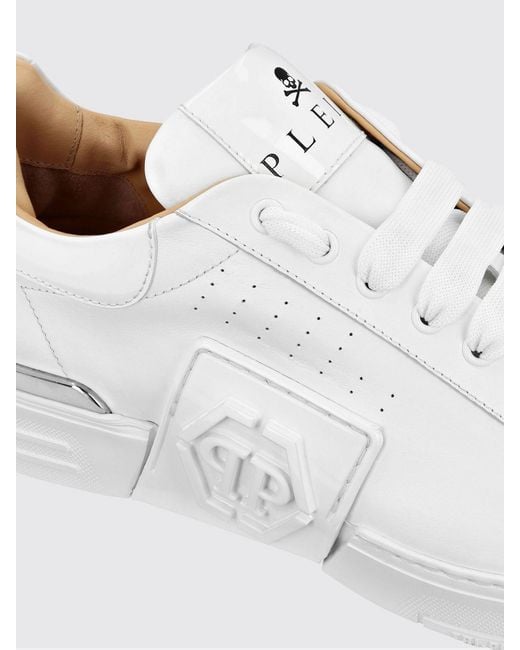 Philipp Plein White Low-Top Hexagon Sneakers for men