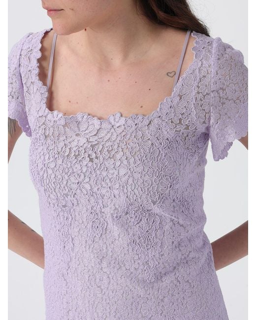 Ermanno Scervino Purple Lace Mini Dress