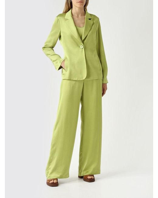 Maliparmi Green Single Breasted Satin Blazer