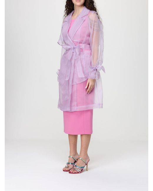 Pinko Pink Cocco Silk Organza Trench Coat
