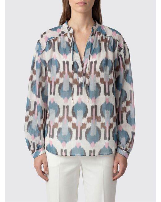 Bazar Deluxe Gray Printed Viscose Blouse