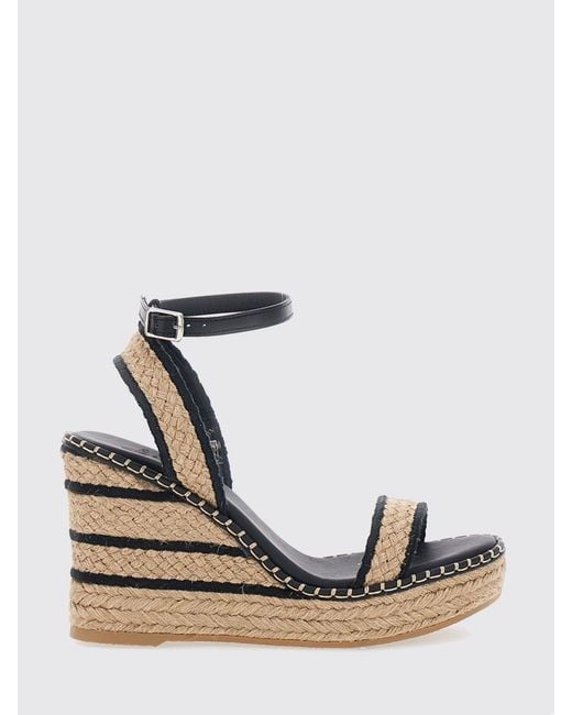 Castaner Natural Two-Tone Striped Raffia Wedge Sandals With Jute Platform