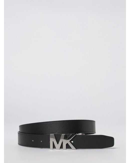 Michael Kors Gray Reversible Leather And Coated Cotton Belt for men