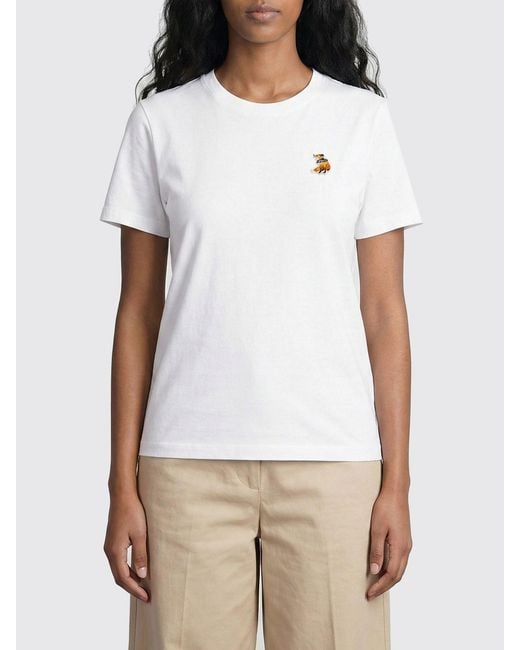 Maison Kitsuné White Maison KitsunÉ Cotton Logo T-Shirts