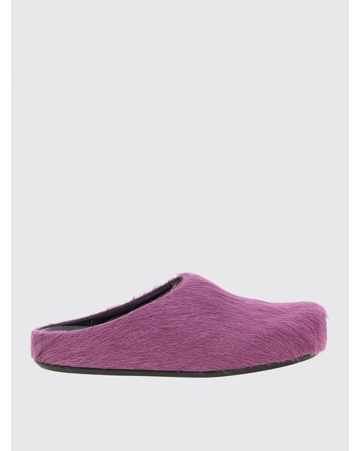 Marni Sabots Aus Pelz in Purple für Herren