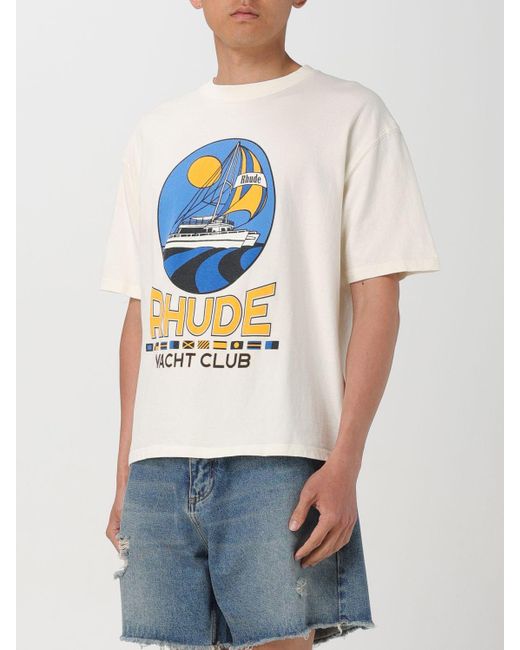 T-shirt con logo di Rhude in White da Uomo