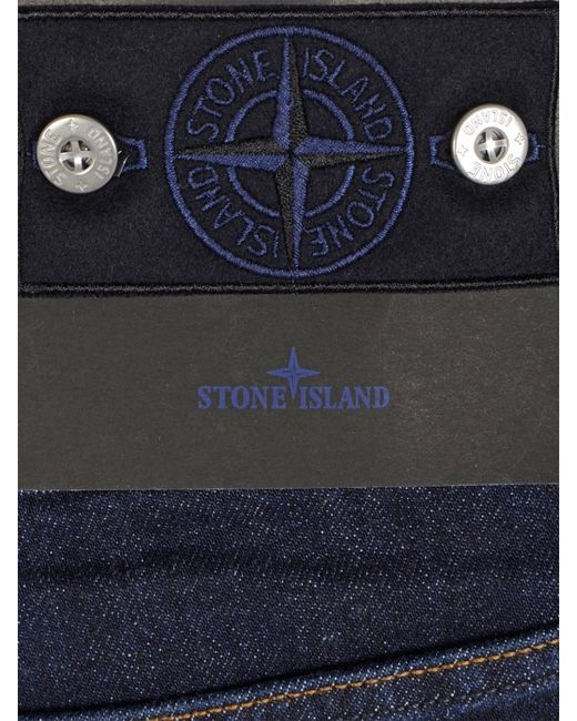 Stone Island Blue Stretch Denim Slim Fit Jeans for men
