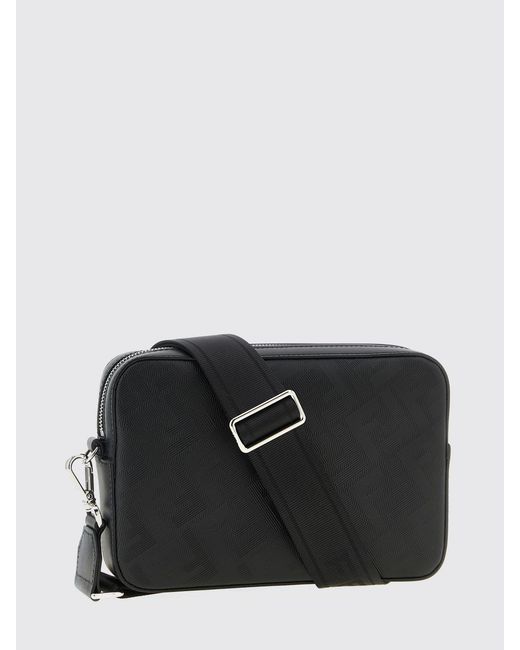Fendi Black Diagonal Ff Camera Case Bag for men