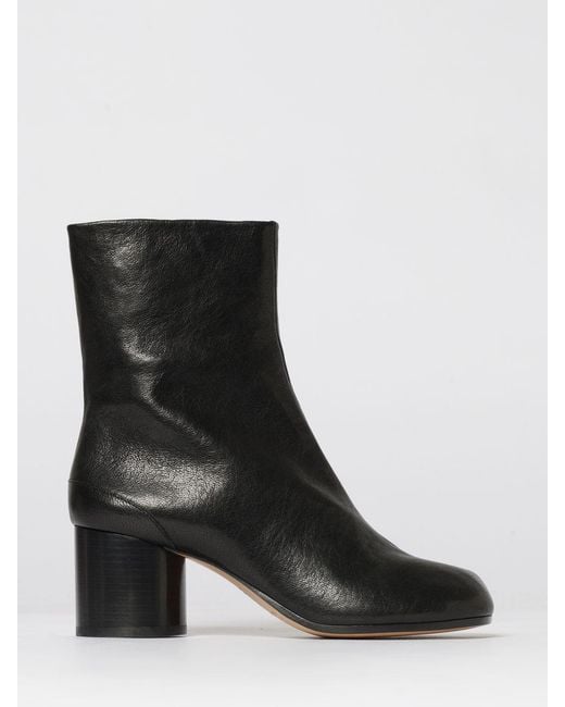Maison Margiela Black Tabi Leather Ankle Boots