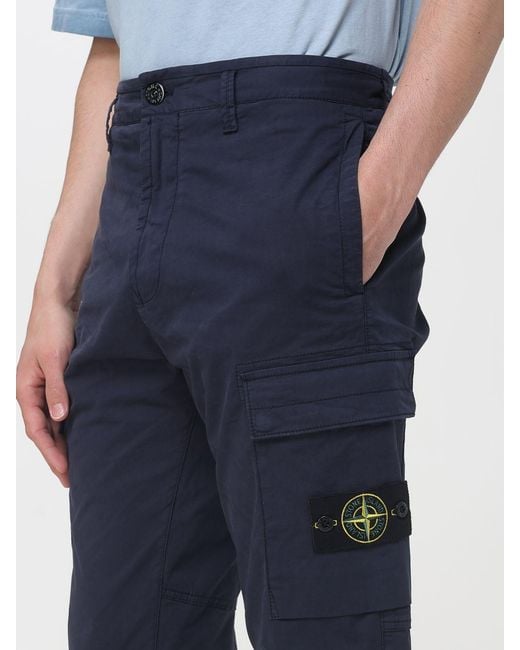 Stone Island Blue Cargo Pants for men