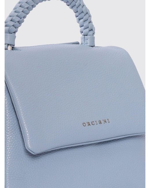 Orciani Blue Sveva Sense Scooby Grained Calf Leather Handbag