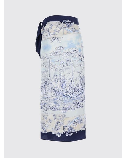 Ferragamo Blue Wrap-Skirt