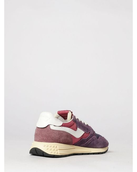 Autry Pink Reelwind Suede And Nylon Sneakers for men