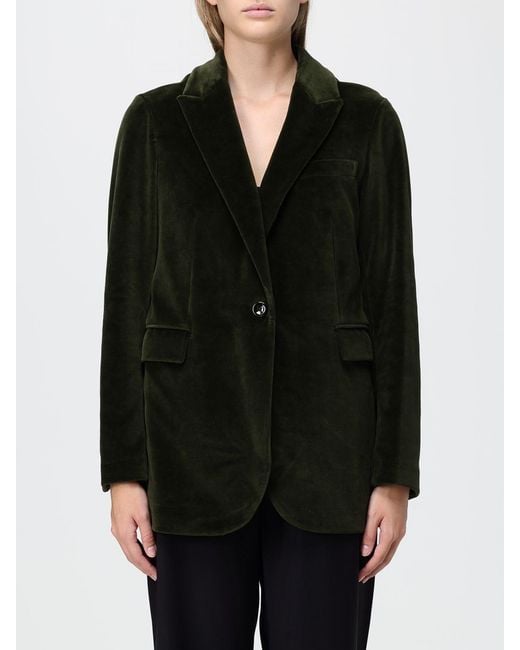 Circolo 1901 Black Single-Breasted Velvet Blazer With Peak Lapels