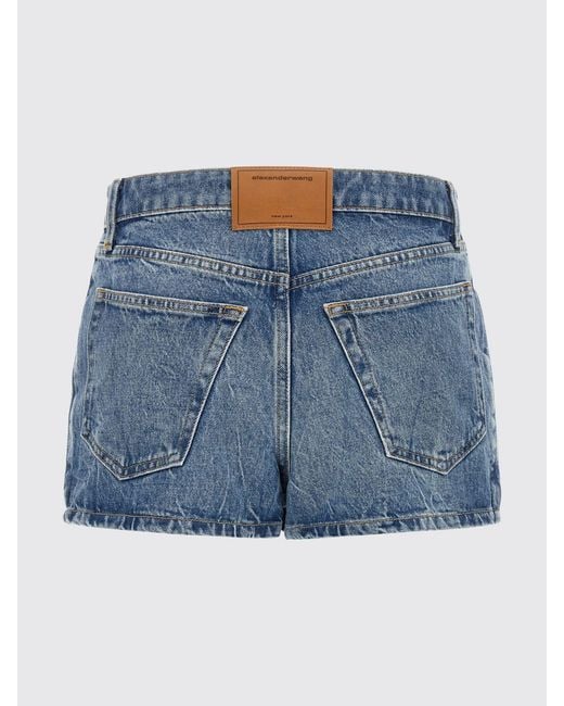Alexander Wang Blue Slim-Fit Cotton Denim Miniskirt