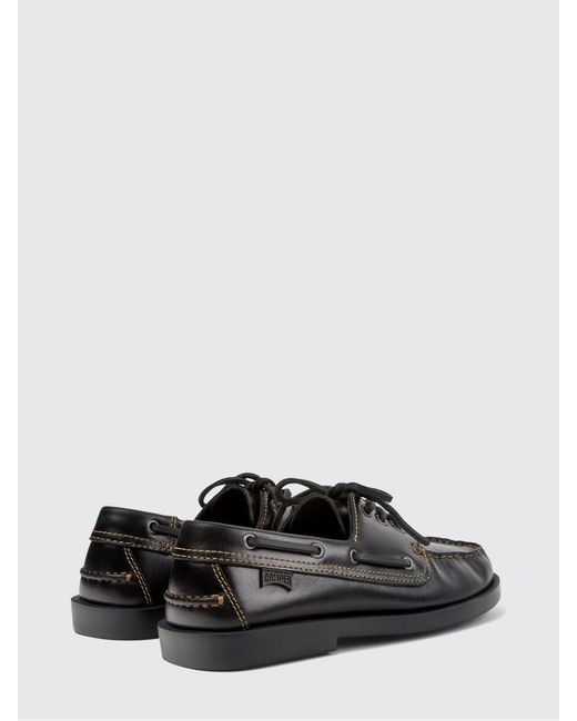 Camper White Don Leather Boat Shoes for men
