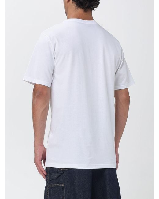 Carhartt White Cotton Pocket T-Shirt With Contrasting Logo for men