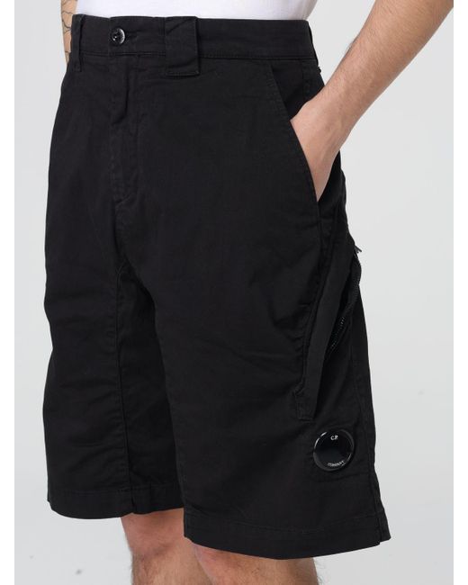 Pantaloncino in misto cotone di C P Company in Black da Uomo