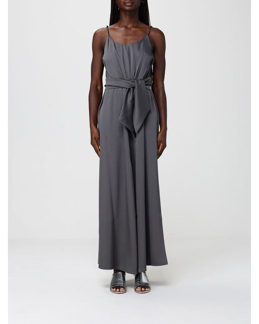 Emporio Armani Gray Long Twill Dress