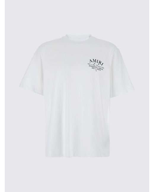 Amiri White Cotton T-Shirt With Logo for men