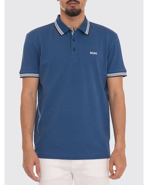 Boss Blue Basic Cotton Polo Shirt for men