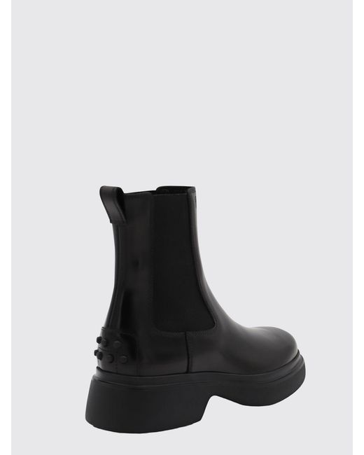 Tod's Black Leather Chelsea Ankle Boots