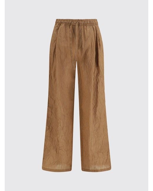 Dolce & Gabbana Brown Dolce &Amp Gabbana Pinstriped Cotton Blend Wide Leg Trousers for men